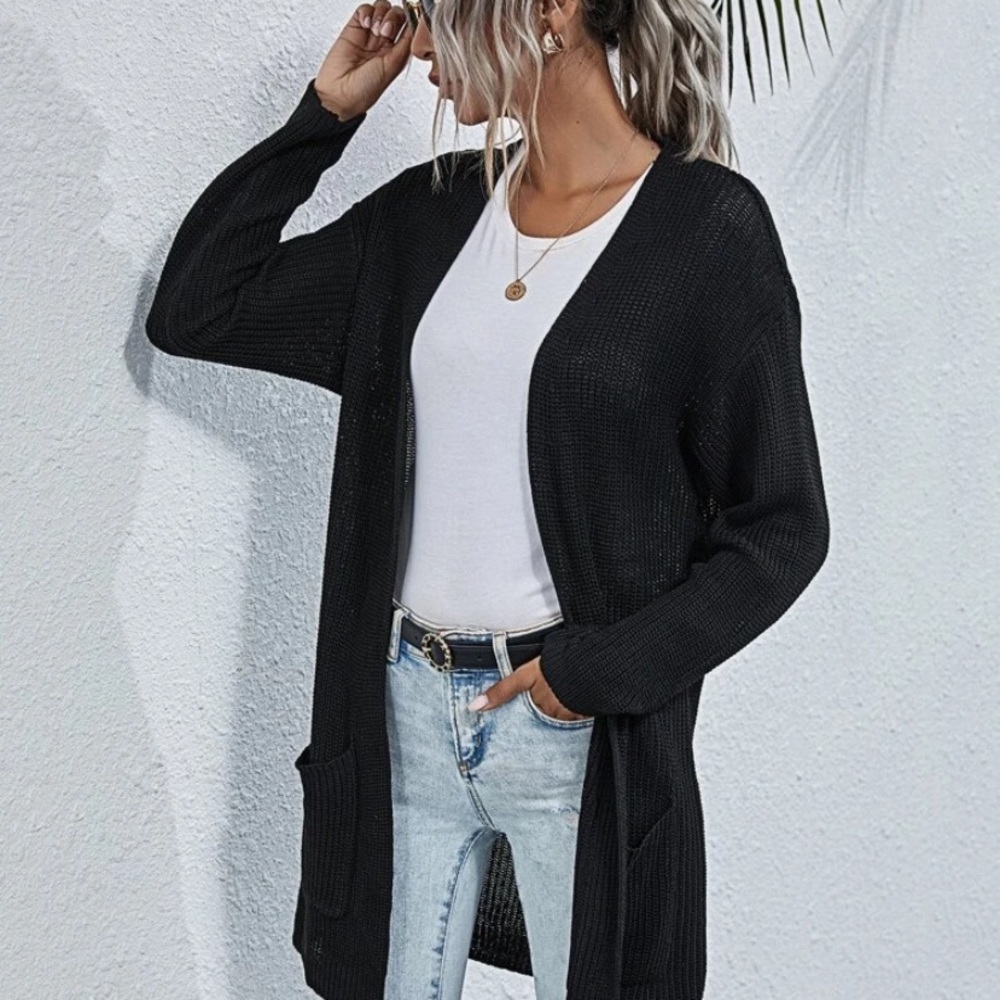 Drop Shoulder Pocket Front Cardigan - Picture 5 of 7